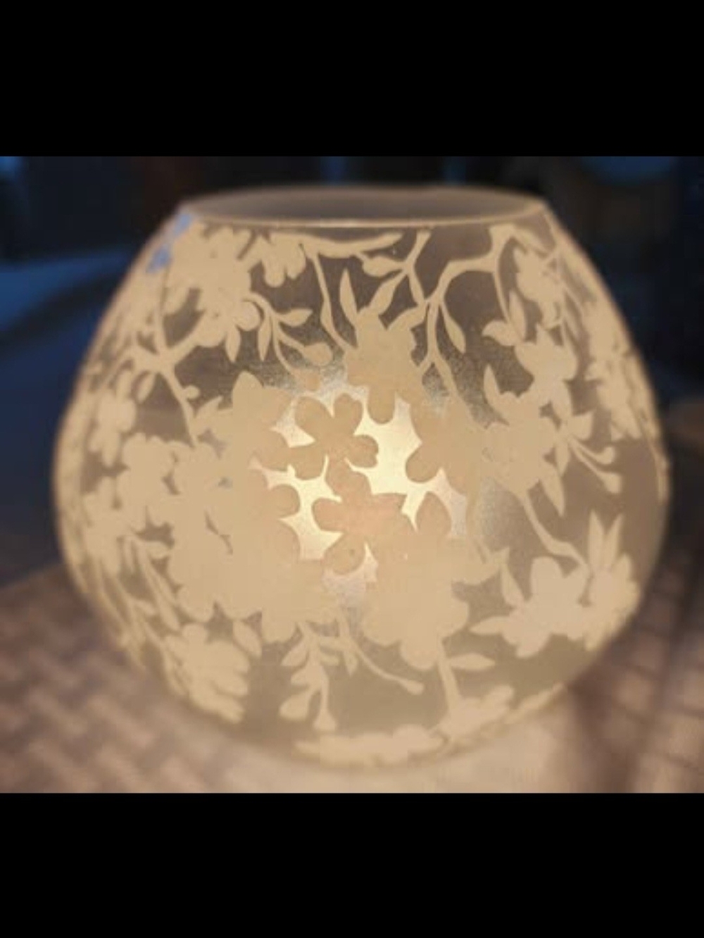 Vintage Knubbig SMALL Cherry Blossom Round Glass Table Lamp IKEA